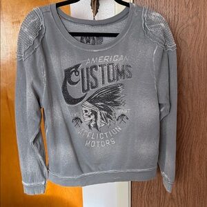 Affliction Gray American Customs Sweatshirt